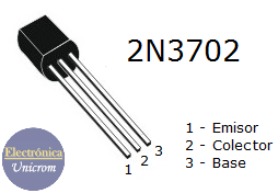 Transistor PNP 2N3702 - Distribución de pines