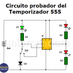 Circuito probador de IC 555  (circuito impreso)