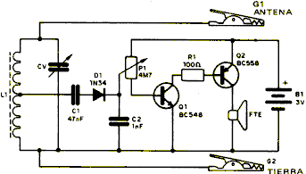 Receptor secreto FM con 2 transistores - Electrónica Unicrom