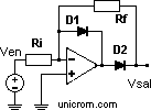 Rectificador de instrumentación de media onda con amplificador operacional - Electrónica Unicrom