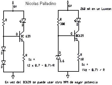 Regulador de corriente para LED con transistor