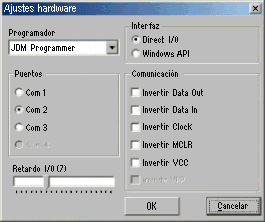Configuración del puerto serial - IC-Prog, para programador de PICs y memorias seriales - Electrónica Unicrom