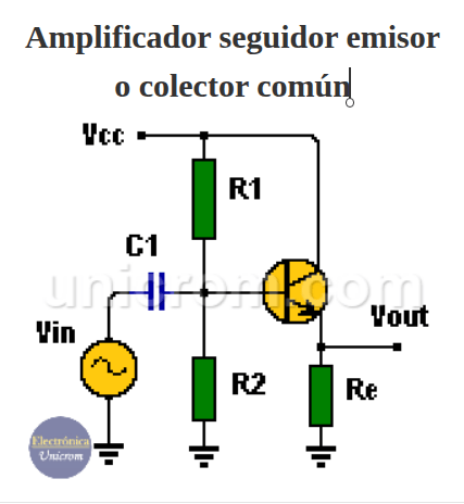 Amplificador seguidor emisor o colector común