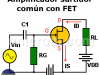 Amplificador surtidor común (FET). Autopolarización