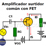 Amplificador surtidor común (FET). Autopolarización
