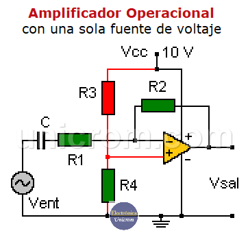 Amplificador Operacional con fuente única