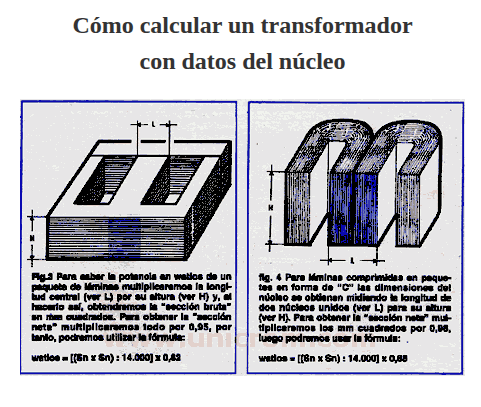 Cómo calcular un transformador con datos del núcleo