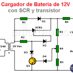 Cargador batería 12V con SCR y transistor