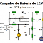 Cargador batería 12V con SCR y transistor