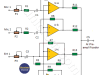 Mezclador de audio de 4 canales con LM3900 (circuito)