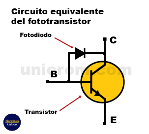 Circuito equivalente del fototransistor