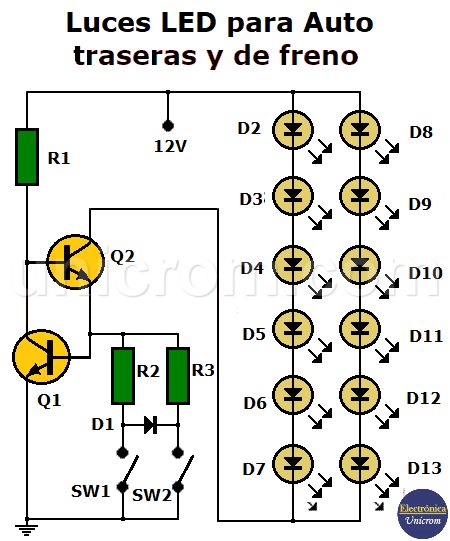 Circuito de Luces de Freno con LED