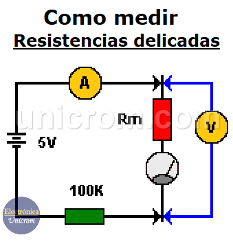 Como medir resistores / resistencias sensibles o delicadas