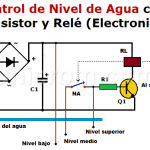 Control de nivel de agua con transistor y relé (Electronivel)
