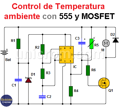 Control de temperatura ambiente con 555