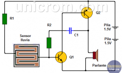 ¿Cómo hacer un Detector de Lluvia con dos Transistores? (alarma)