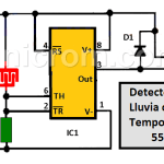 Detector de lluvia con 555