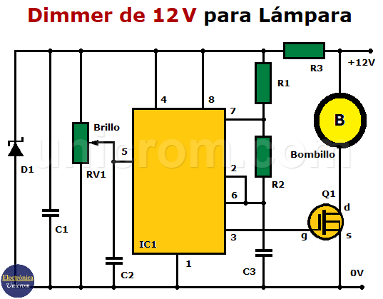 Dimmer 12 V para lámpara - Control de brillo
