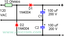 Duplicador / doblador de voltaje de onda completa - Electrónica Unicrom