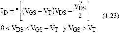 Ecuación para la región lineal de un MOSFET - Electrónica Unicrom