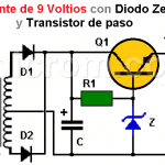 Fuente de 9 V con Zener y Transistor