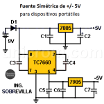 Fuente Portátil Simétrica +/- 5V con Batería de 9V Fuente Portátil Simétrica +/- 5V con Batería de 9V