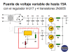 Fuente de voltaje variable de potencia 15A (LM317)