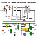Fuente de Voltaje variable 4A con LM317 Fuente de Voltaje variable 4A con LM317