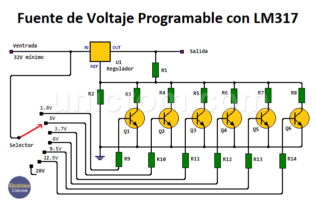 Fuente de voltaje programable con LM317