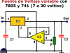 Fuente de voltaje variable con 7805 (7 a 30V)