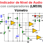 Indicador nivel de audio con LM339 (comparadores)