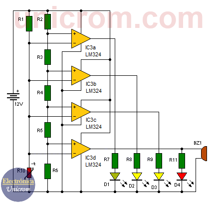 transistor u que es (C. temperatura impreso de con LM324 Indicador transistor u que es (C. temperatura impreso de con LM324 Indicador