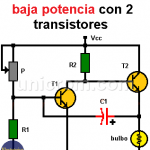 Luz intermitente de baja potencia con dos transistores