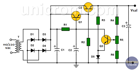 Mini fuente de voltaje variable de 0 a 30V 1A