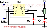 Multivibrador monostable con temporizador 555 - Electrónica Unicrom