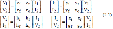 Notacion matricial redes bi-puerta