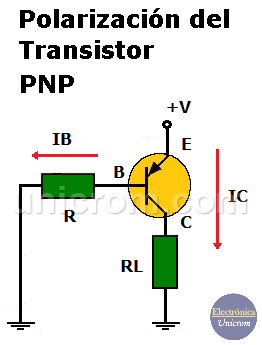 Polarización Transistor PNP - Diferencia entre transistores NPN y PNP