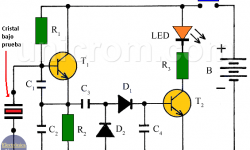 Probador de cristales con dos transistores