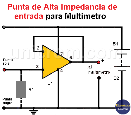 Punta de Alta Impedancia para Multímetro