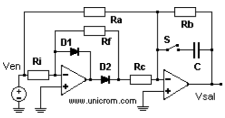Rectificador de instrumentación con amplificador operacional