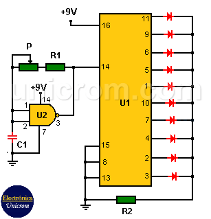 Secuenciador de luces con 4017 y 4011 (luces LED)