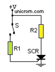 Tiristor (SCR) en corriente contínua