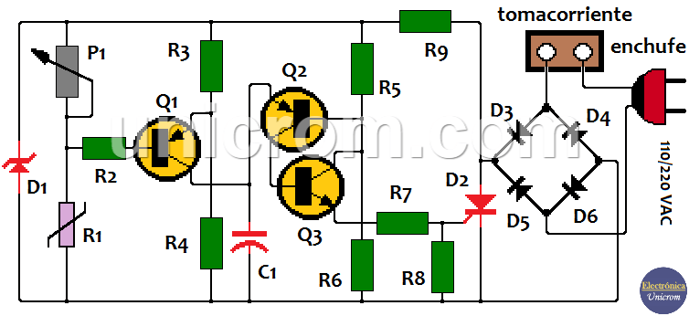 Ventilador controlado por temperatura con transistores